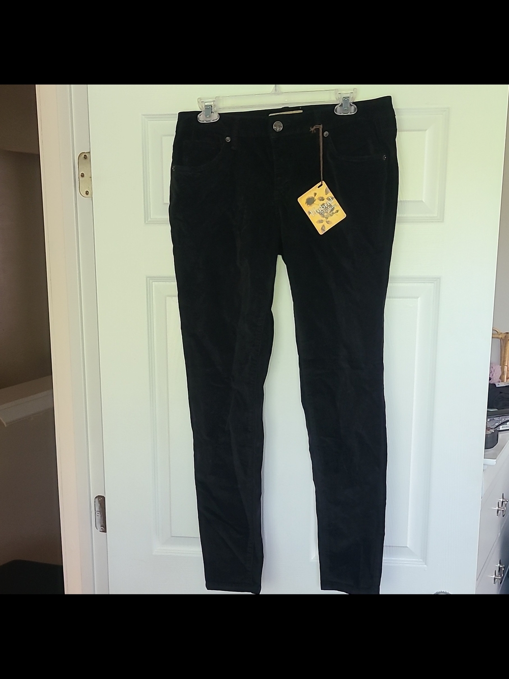 Hybrid & Company Girls Skinny Corduroy Jeans Black Size 11 Button Zip